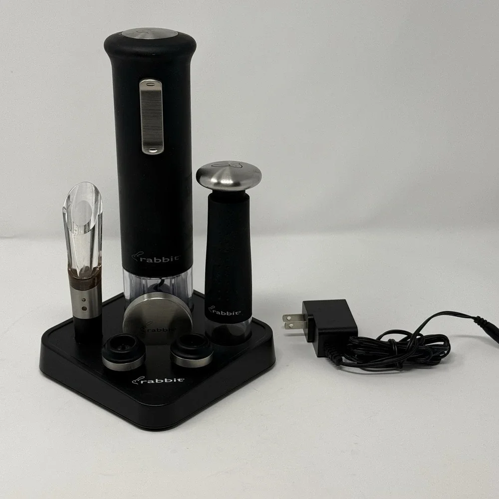 Rabbit Electric Wine Set Corkscrew Aerator Pourer Preserver Stoppers  Cutter